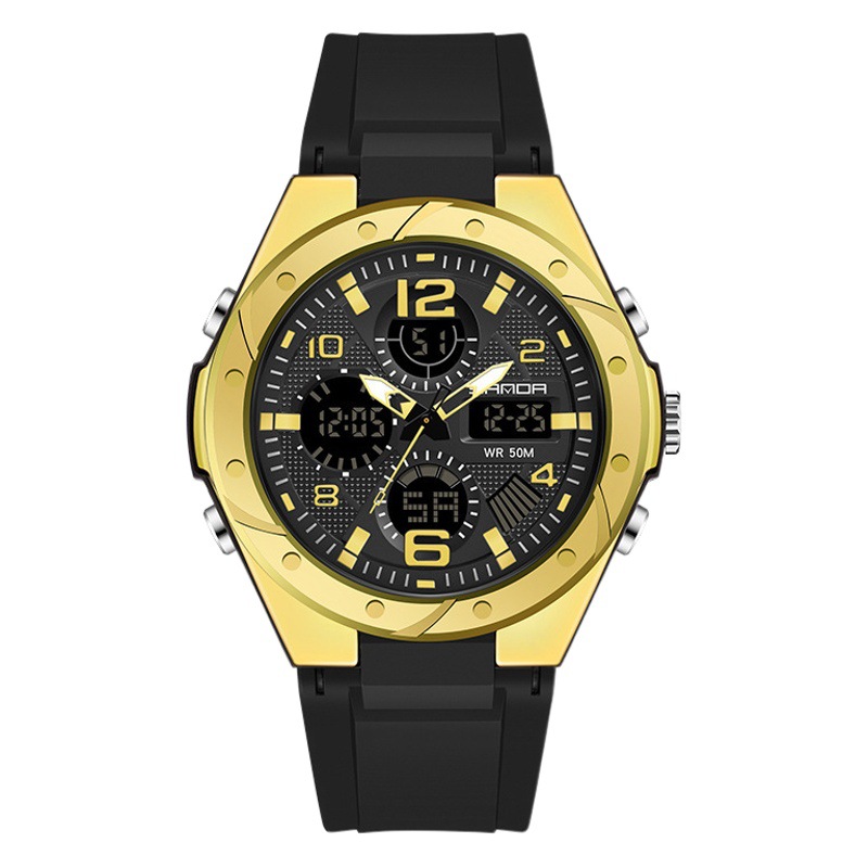 SANDA 6062 multi-funcional a prueba de agua electrónica deportes pareja mujer doble pantalla reloj e-commerce Venta caliente reloj