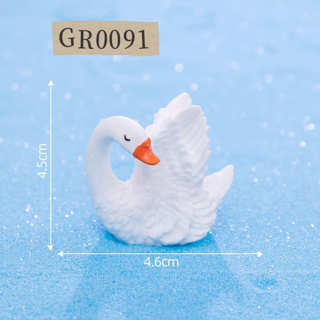 Micro paisaje pareja creativa pequeño cisne animal mano pecera paisajismo accesorios adornos adornos de resina de escritorio