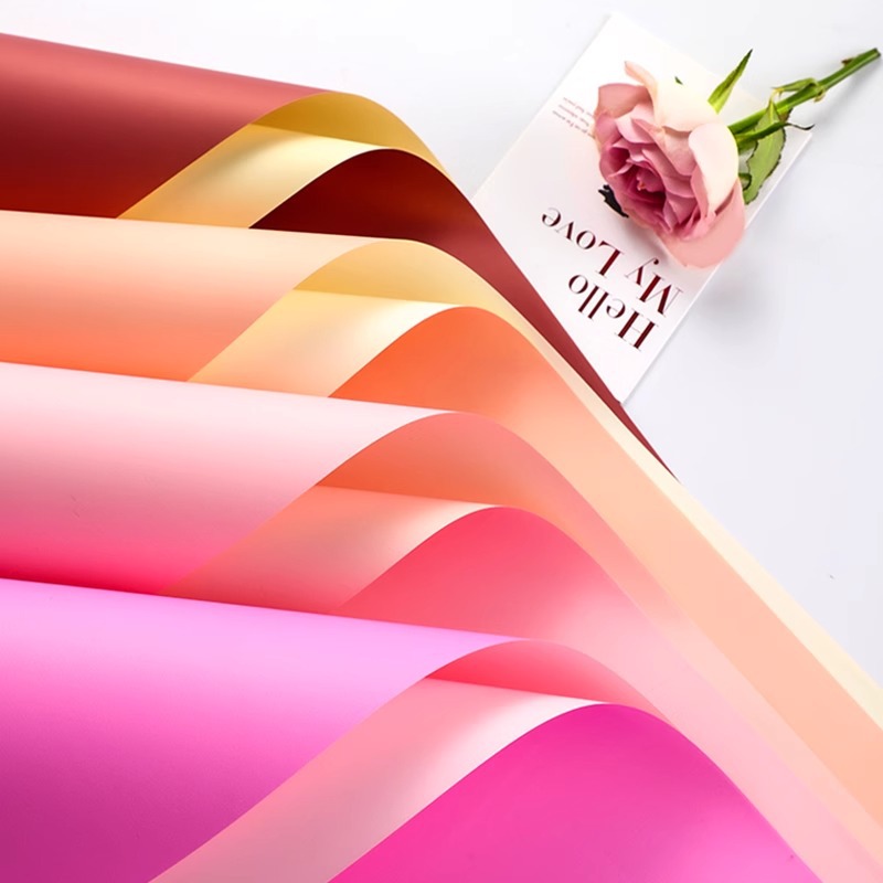 Siete colores cordier de dos colores papel de color sólido papel de oro de papel de oro lipa ramo de flores impermeable papel de envoltura de flores materiales de flores papel de embalaje de flores