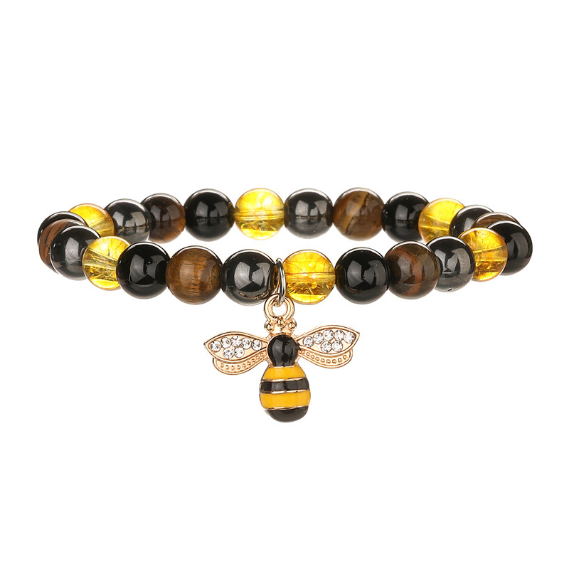 Pulsera de cuentas de citrino natural de venta caliente transfronteriza en Europa y América