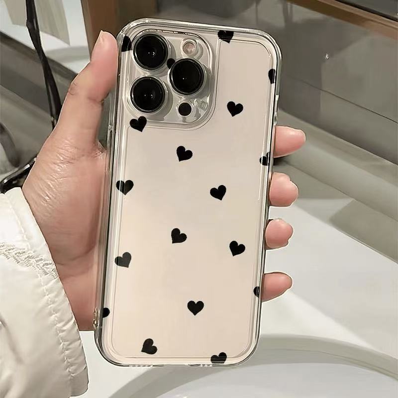 Black Love Apto para iPhone 15promax funda para teléfono móvil Europa y América Apple 16 anti-caída 14pro Japón y Corea 13/12