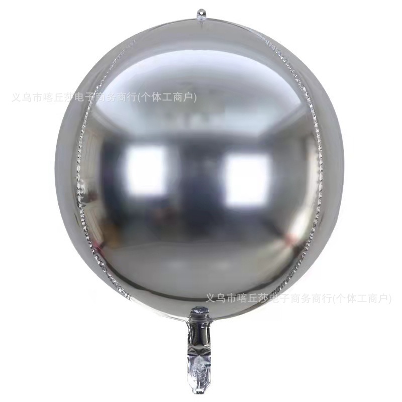 4d铝膜气球18寸22寸立体正圆形金色银色铝箔气球装饰布置厂家批发|undefined