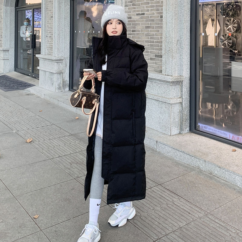 黑色羽绒服女长款2025年新款超长加长过膝到脚踝大码冬季加厚外套|undefined