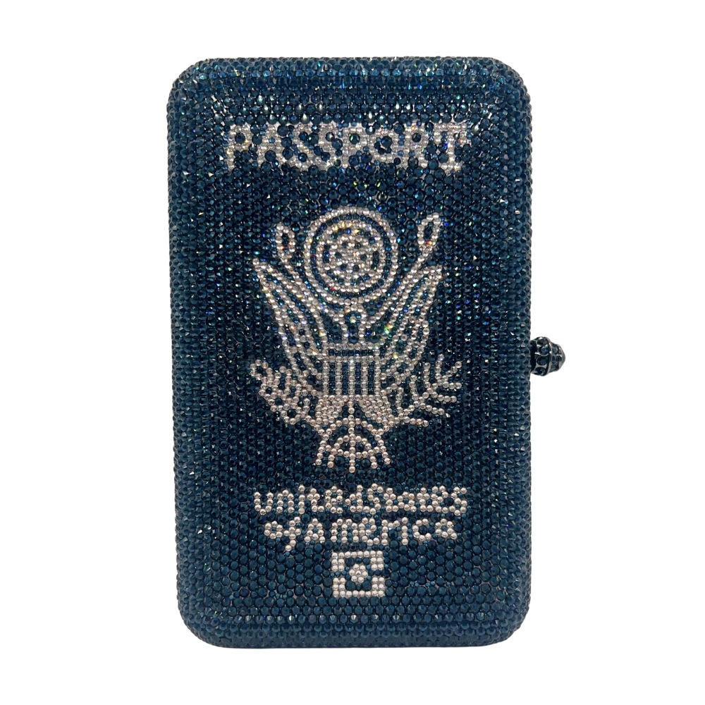 Pasaporte cristal embrague pasaporte bolso de cena de diamantes industria pesada fondo plano lleno de diamantes bolso de mano