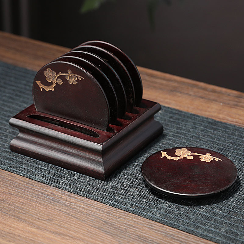 Accesorios de té de kung fu transfronterizos Taza de bambú y madera almohadilla de soporte de taza de té aislante térmico pequeño soporte de taza de té anticaldor redondo ceremonia de té doméstica