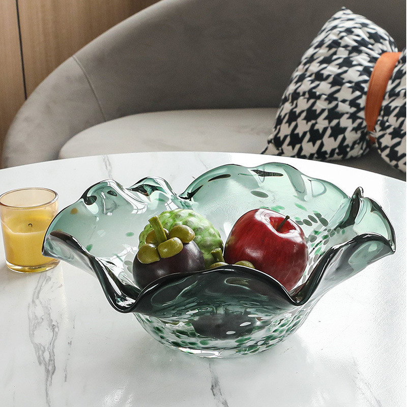 Shiyuan-plato de fruta de cristal de arte abstracto simple escandinavo, decoración suave creativa de alta gama al por mayor, decoraciones para el hogar y la sala de estar