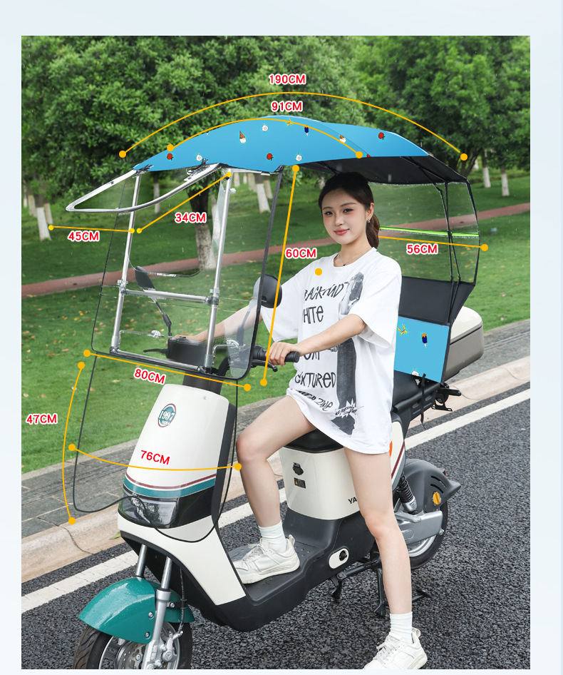 High-End Hidden Canopy for Electric Vehicles, Foldable Roof That Fully Blocks the Sun and Instantly Transforms into a Wind Shield, Easy to Disassemble