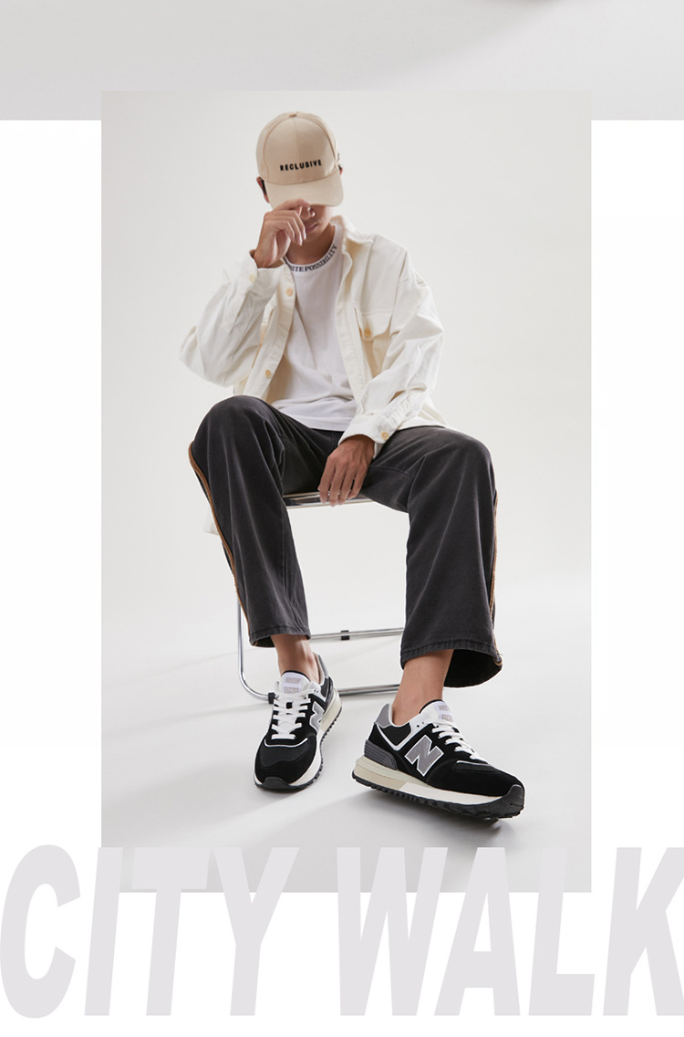 Giày thể thao unisex cổ điển tăng chiều cao đế dày phong cách Balance 574 — màu xanh đậm chi tiết 12