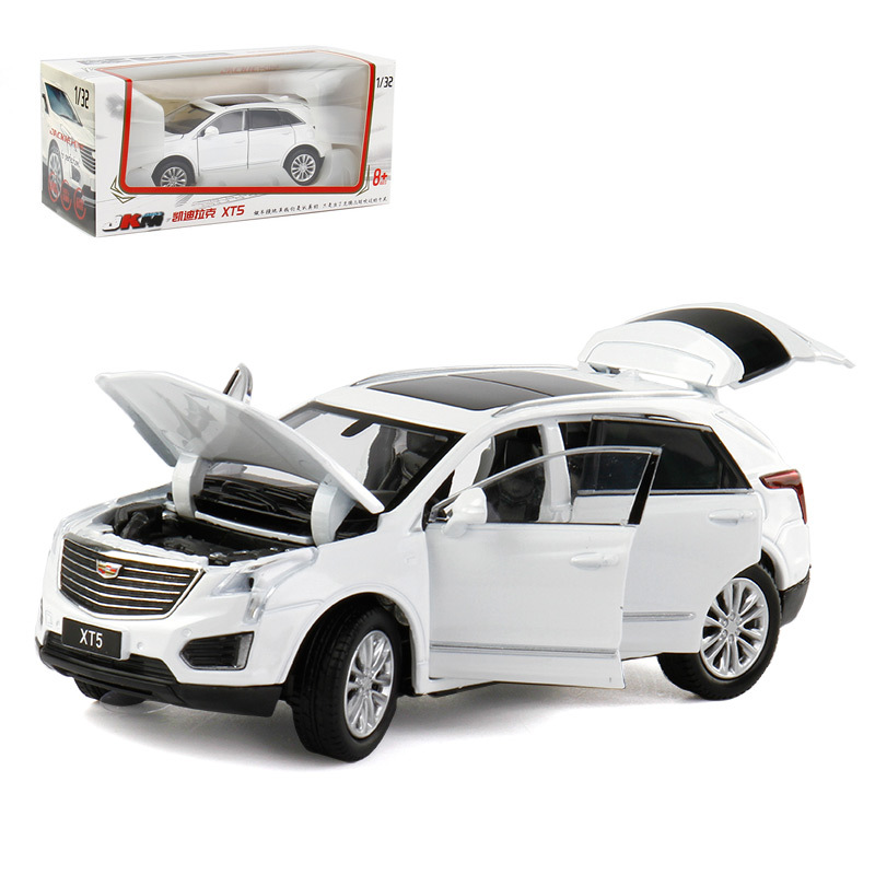 (盒裝)JK1:32凱迪拉克XT5合金車模六開聲光模型玩具車823567