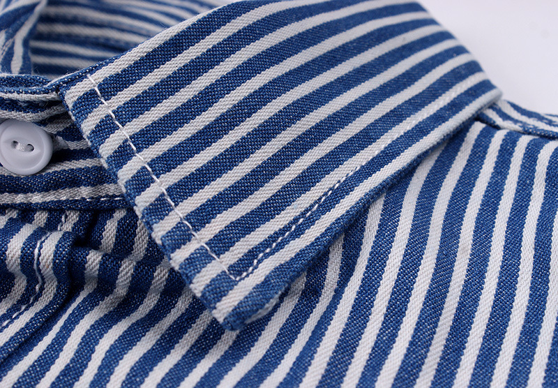 Camicia uomo stile retro americano a righe verticali_voghion.com