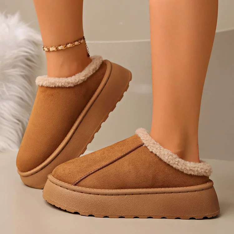 25 осенне-зимних новых женских зимних сапог на толстой подошве, трансграничные экспортные TEMU, утолщенные хлопковые туфли большого размера с меховым носком и флисовой подкладкой