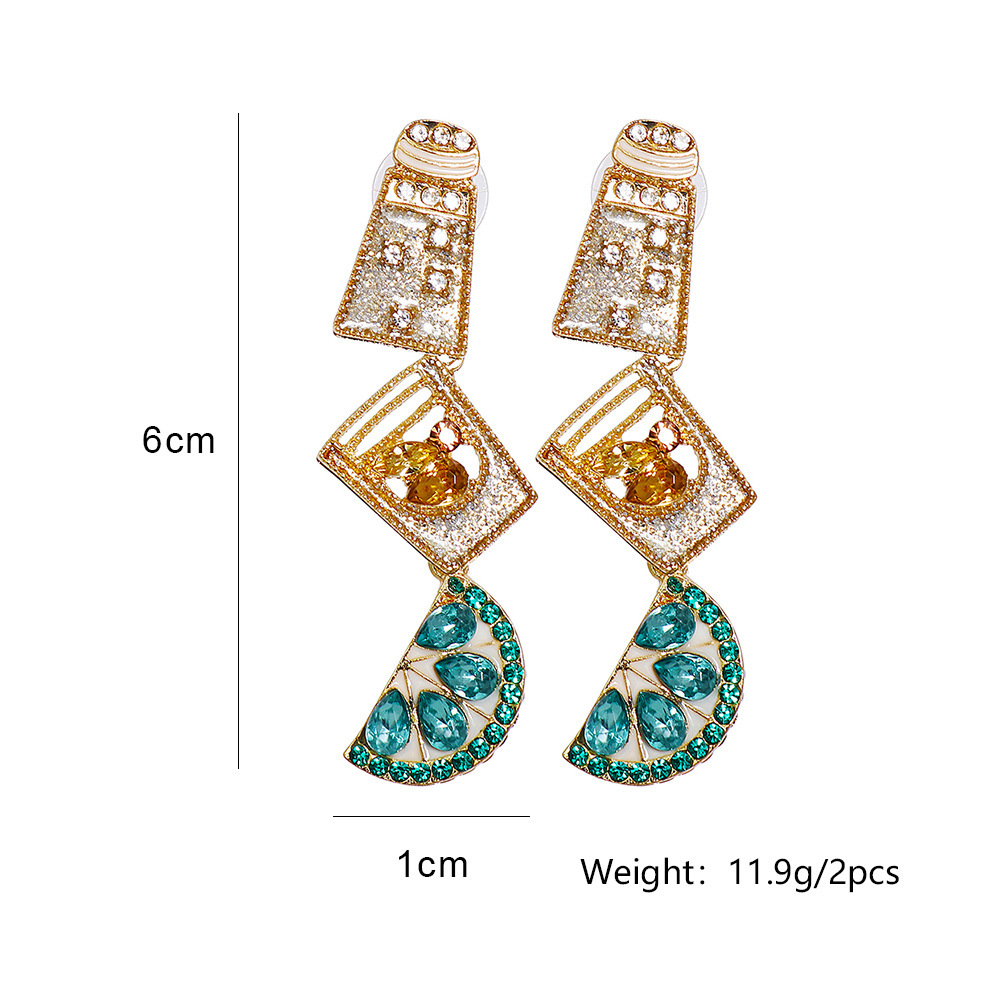 Fashion Geometric Diamond Metal Artificial Gemstones Earrings display picture 1