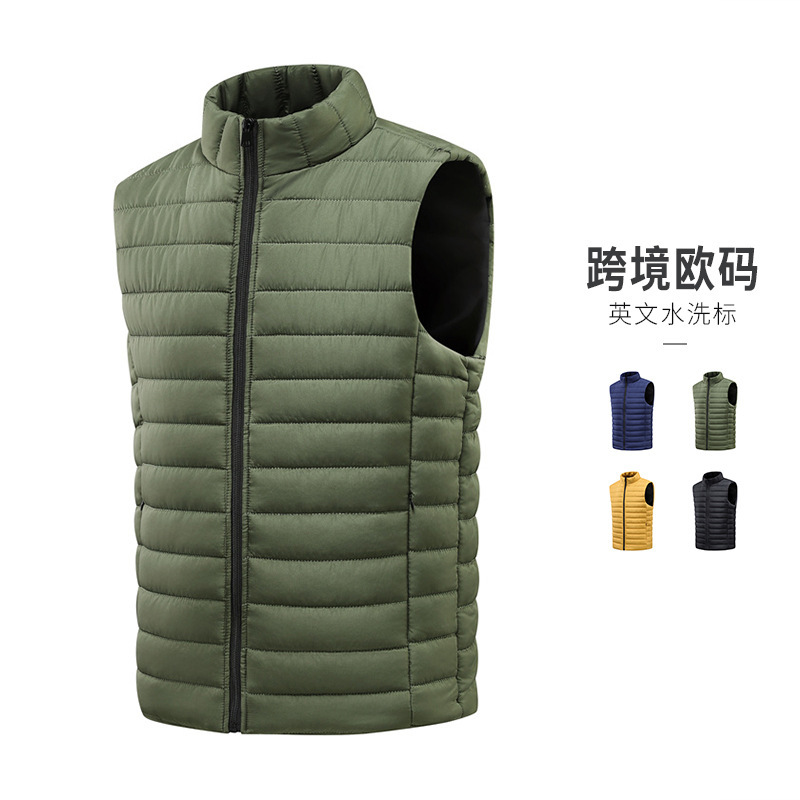 Pure Cross-Border Version, Regular European Size Xs-5Xl, No Need to Change Size or Label, New Winter Stand-Up Collar Lightweight Vest Outerwear
