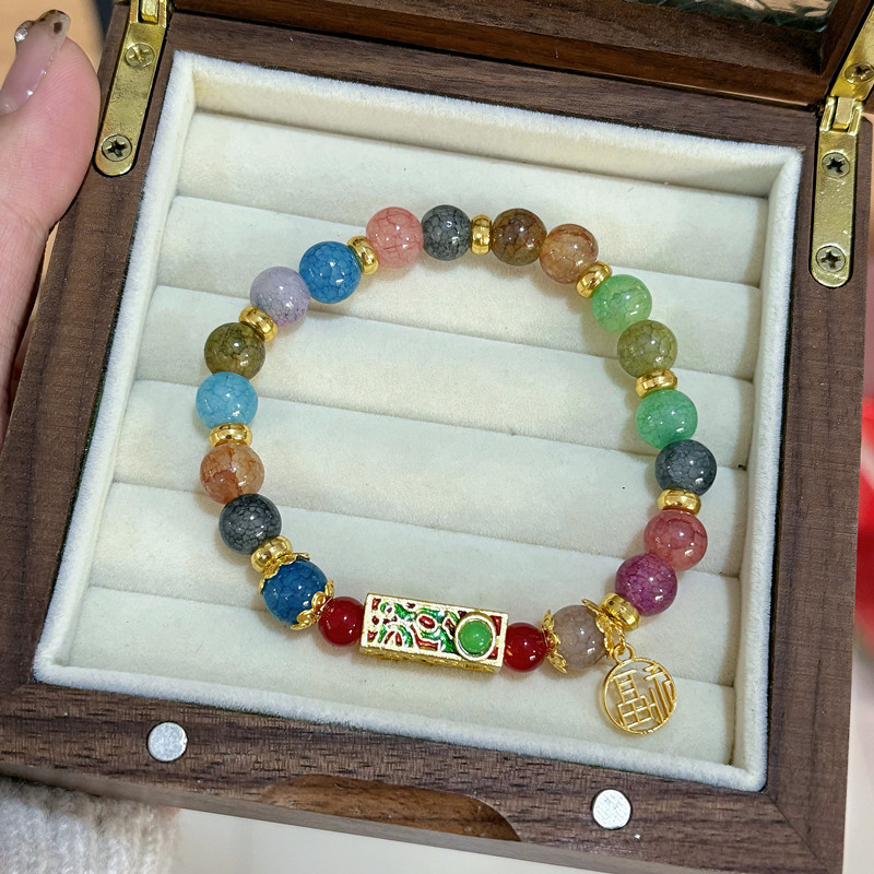 Nueva pulsera de color chino, lujo ligero y alto nivel, brazalete de tarima auspiciosa, regalo para amigos.