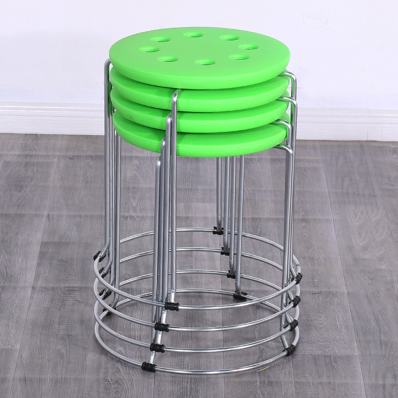 Taburetes redondos de madera sólida taburetes de acero inoxidable taburetes caseros apilables taburetes de hierro forjado dormitorio taburetes de comedor para adultos