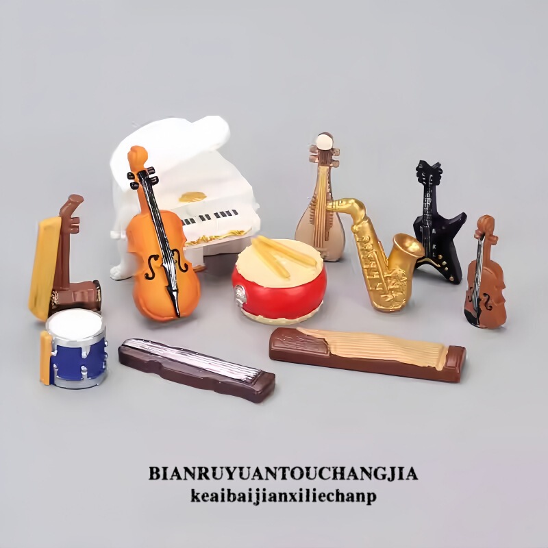 Miniature Artificial Ornaments, Musical Instruments, Piano, Saxophone, Guzheng, Pipa, Erhu, Violin, Guitar, Micro Landscape Accessories