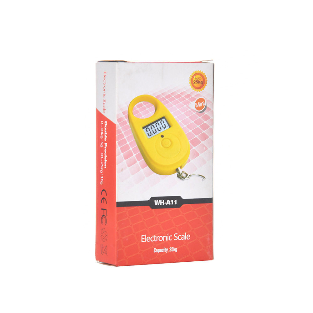 Sınır ötesi Weiheng WH-A11 ultra mini dijital el çantası küçük kanca ölçeği asılı ölçekli paket ölçeği 25 kg ağırlık hassasiyeti 5g