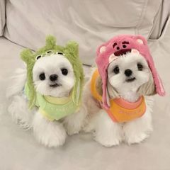Same Style 1:1 Three-Eyed Cactus Strawberry Bear Plush Pet Cat Hat Headgear Celebrity Doll Head Accessory