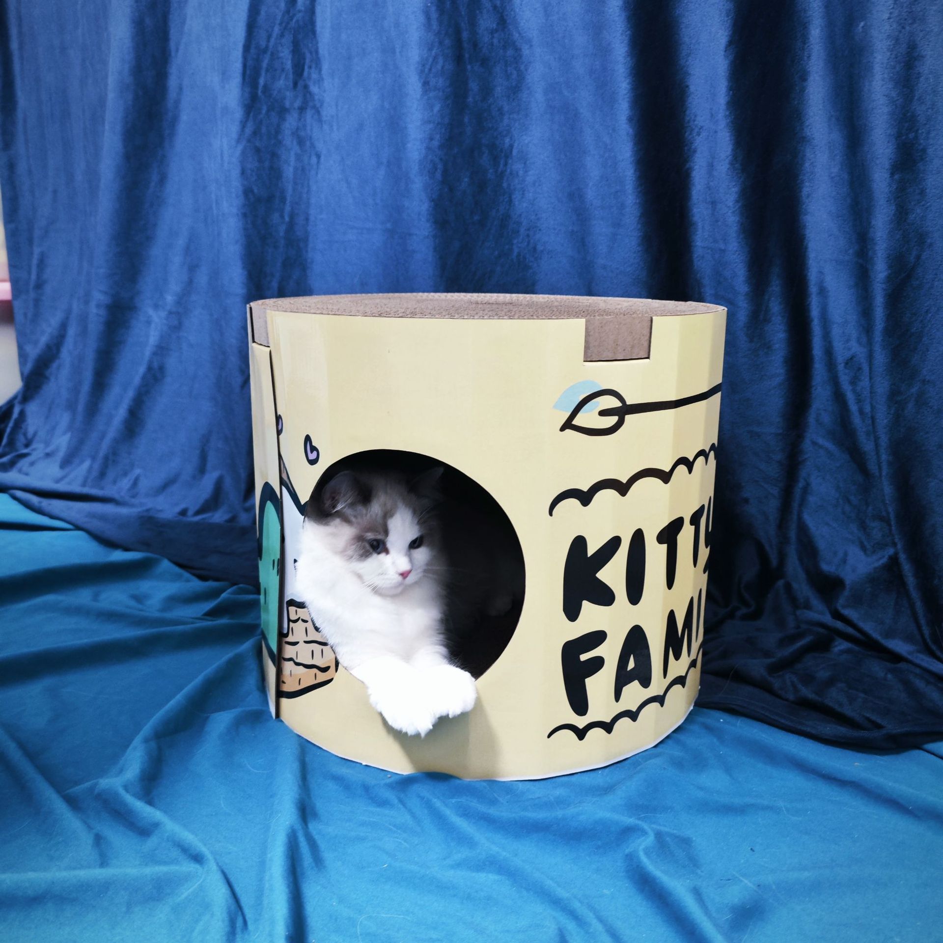 Wholesale cuatro estaciones generales gato gato gato agarrar tablero de té de leche barril de papel corrugado doble capa gato villa garra de molienda no desgaste