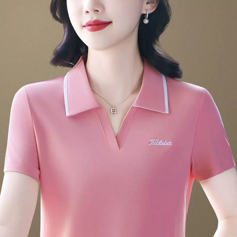 Женская футболка с короткими рукавами и лацканами, новинка 2025 года, модная рубашка-поло из тенселя в римском стиле, свободный повседневный топ в иностранном стиле высокого класса