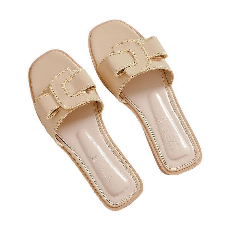 2025 Summer Flat For Women, Fashionable Non-Slip Soft Sole, Trendy Lazy Beach One-Strap Women's Slippers_vogvips.com