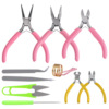 Universal tools set, purse, accessory, jewelry, needle-nose pliers, scissors, tweezers, 8 pieces, handmade