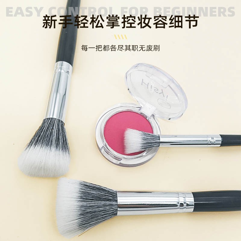 Punto de cepillo blush cepillo de alto brillo cepillo de cabeza plana lana blush polvo de maquillaje de lana fino pico de maquillaje cepillo al por mayor