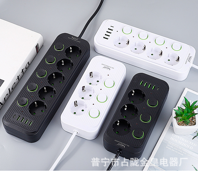 Puerta de seguridad USB-C para niños en blanco y negro, caja de regalo europea estándar de Asia central, cabeza redonda enchufe