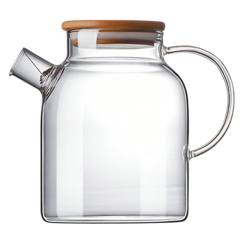 Стеклянный холодный чайник большой емкости в скандинавском стиле, фруктовый чай, цветочный чайник, бамбуковый стеклянный чайный набор с крышкой, черный чай, фруктовый чай, холодный чайник