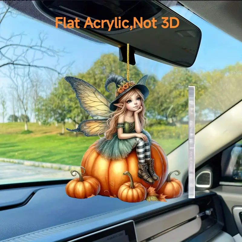 Nuevo cross-border calabaza mariposa hadas fiestas colgante acrílico plano automóvil espejo retrovisor decoración colgante