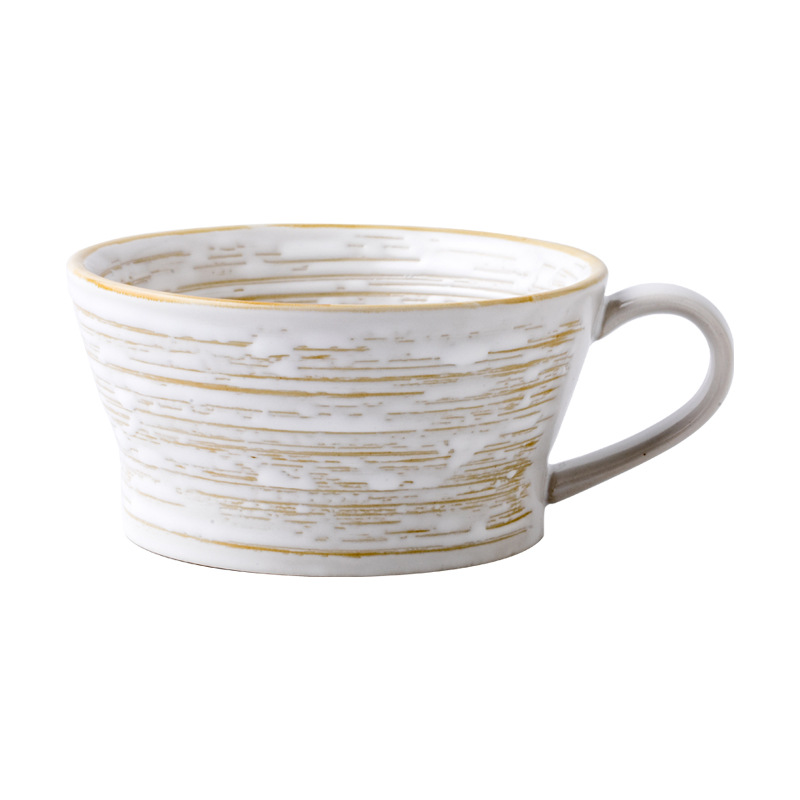 Viejos tiempos retro taza de avena de gran calibre taza de desayuno vintage taza de cerámica taza de cereales caseros taza de agua