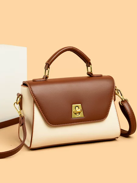 French Retro Contrasting Color Handbag for Women 2026 New Style Work Clothing Versatile Bag Fashionable Elegant Crossbody Small Square Bag