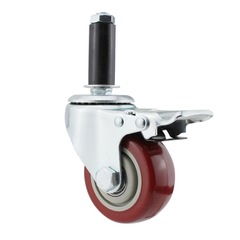 RB0W批發精益管腳輪2寸3寸4寸防靜電膨脹萬向輪複合線棒圓管插杆