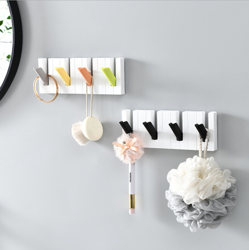 Hook wall hanging wall creative coat hook plastic kindergarten wall children's piano keys bedroom living room