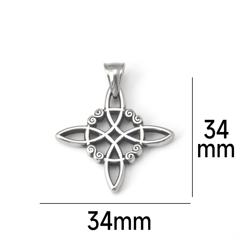 Casual Simple Style Witches Knot Stainless Steel Hollow Out Pendant Necklace Necklace Pendant 1 Piece display picture 2