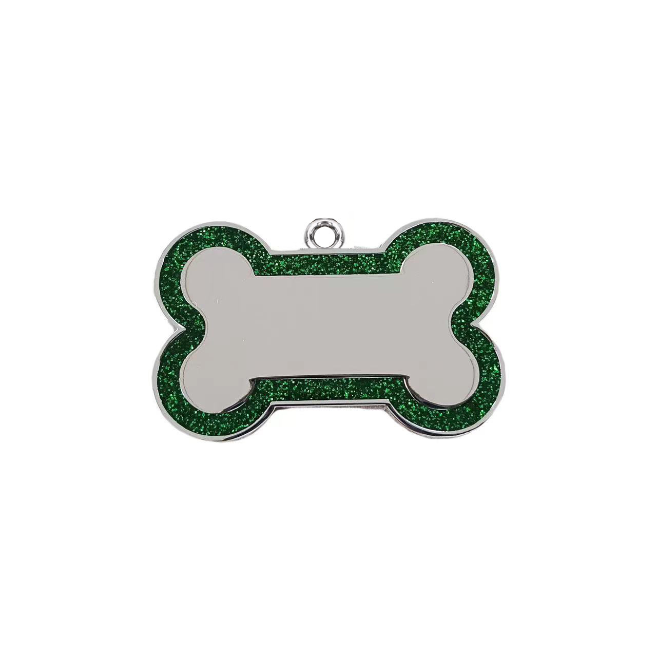 Amazon perro anti-perdida tarjeta de perro es tarjeta de identificación de hueso borde polvo brillante mascota collar de gato para perder la lista