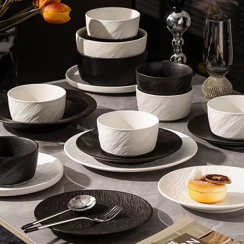 Tableware Set 2024 New Ceramic Dishes for Home Accessible Luxury High-End Appearance Bowls, Plates, Chopsticks and Bowls for Housewarming and Wedding
