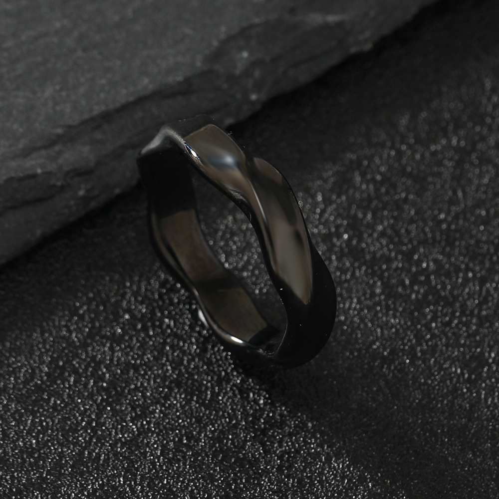9 Ring Size 1 Piece Quantity Simple Style Waves 304 Stainless Steel Plating Men's Rings