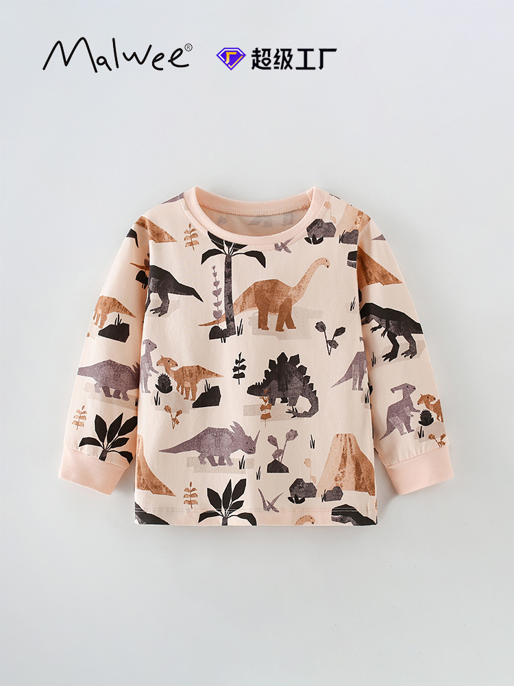 Malwee transfronterizo ropa de otoño ropa infantil camiseta de otoño invierno nueva camiseta de base europea y americana niños de cuello redondo ropa de manga larga para niños