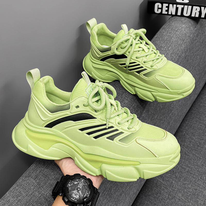Men's Shoes Summer New Thick-Soled Dad Shoes Mesh Trendy Fashion Lightweight Casual Sports Shoes Youth Running Shoes