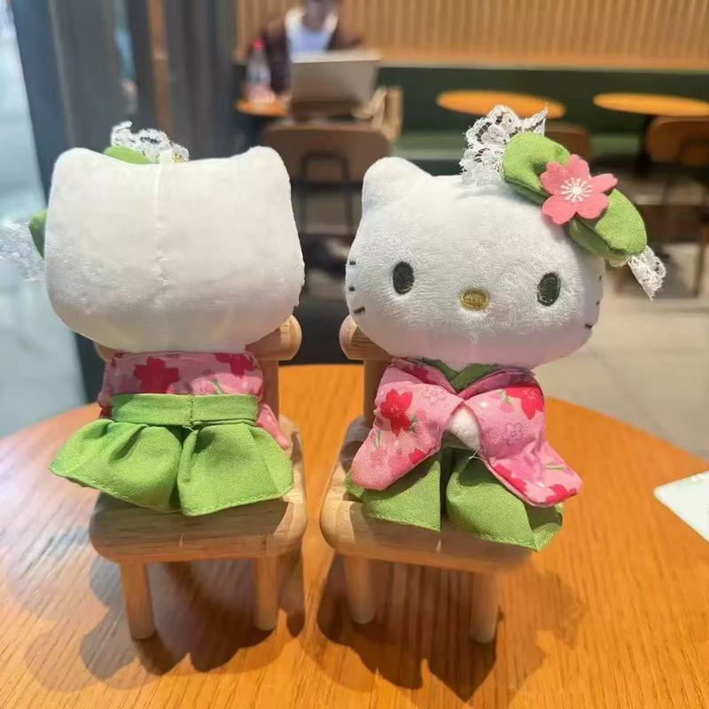 京都抹茶桜限定着物ハローキティ日本製人形ハローキティぬいぐるみバッグペンダントキーホルダー|undefined