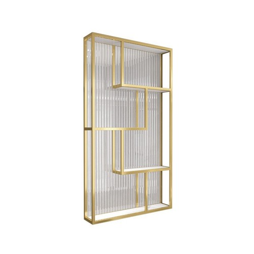 Changhong glass half-wall partition bathroom vanity console living room iron storage rack minimalist modern stainless steel screen