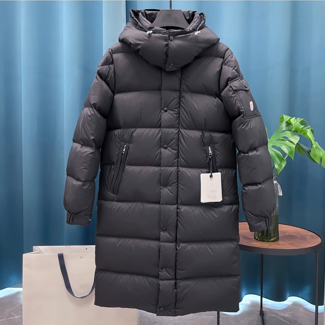 (Cross-border trading), matte keep warm velvet long down jacket, translucent shading, increased thickness, goose down