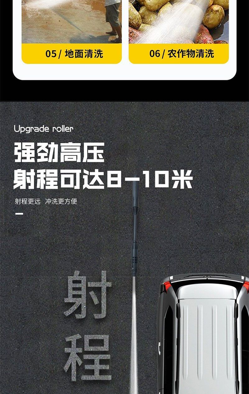 Car Washing Machine 220V High-Pressure Household High-Power New Model Water Gun for Cleaning Floors and Washing Cars with Pressure Booster Pump