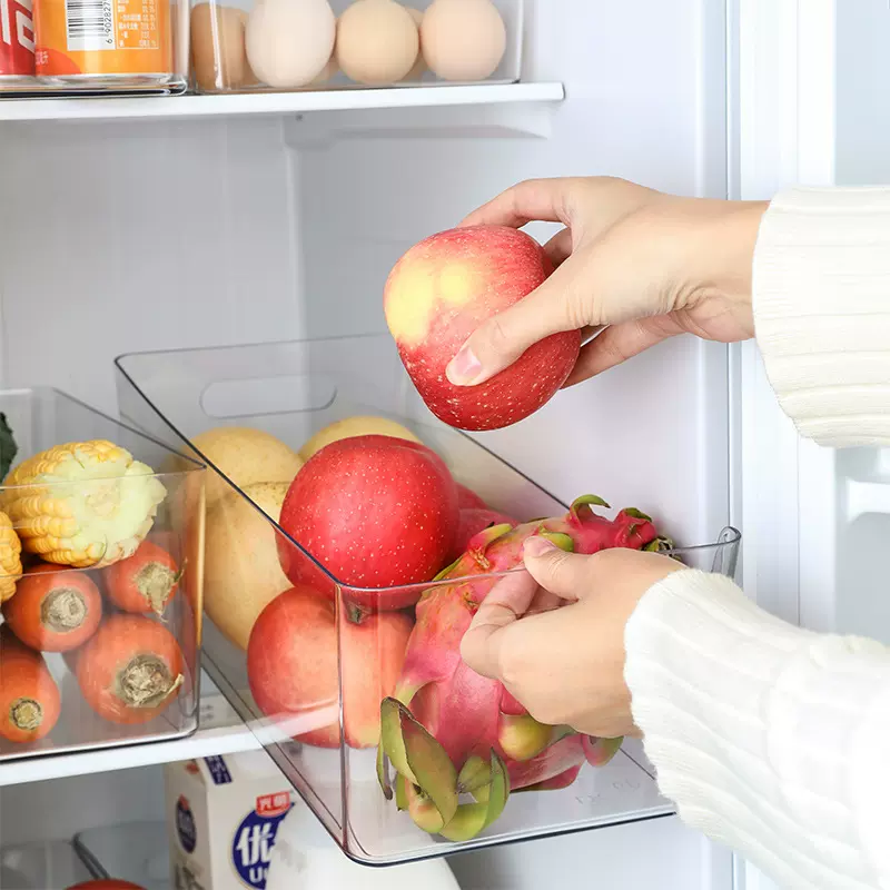 批发厨房冰箱收纳盒抽拉式塑料食物果蔬整理盒透明鸡蛋冷冻储物盒
