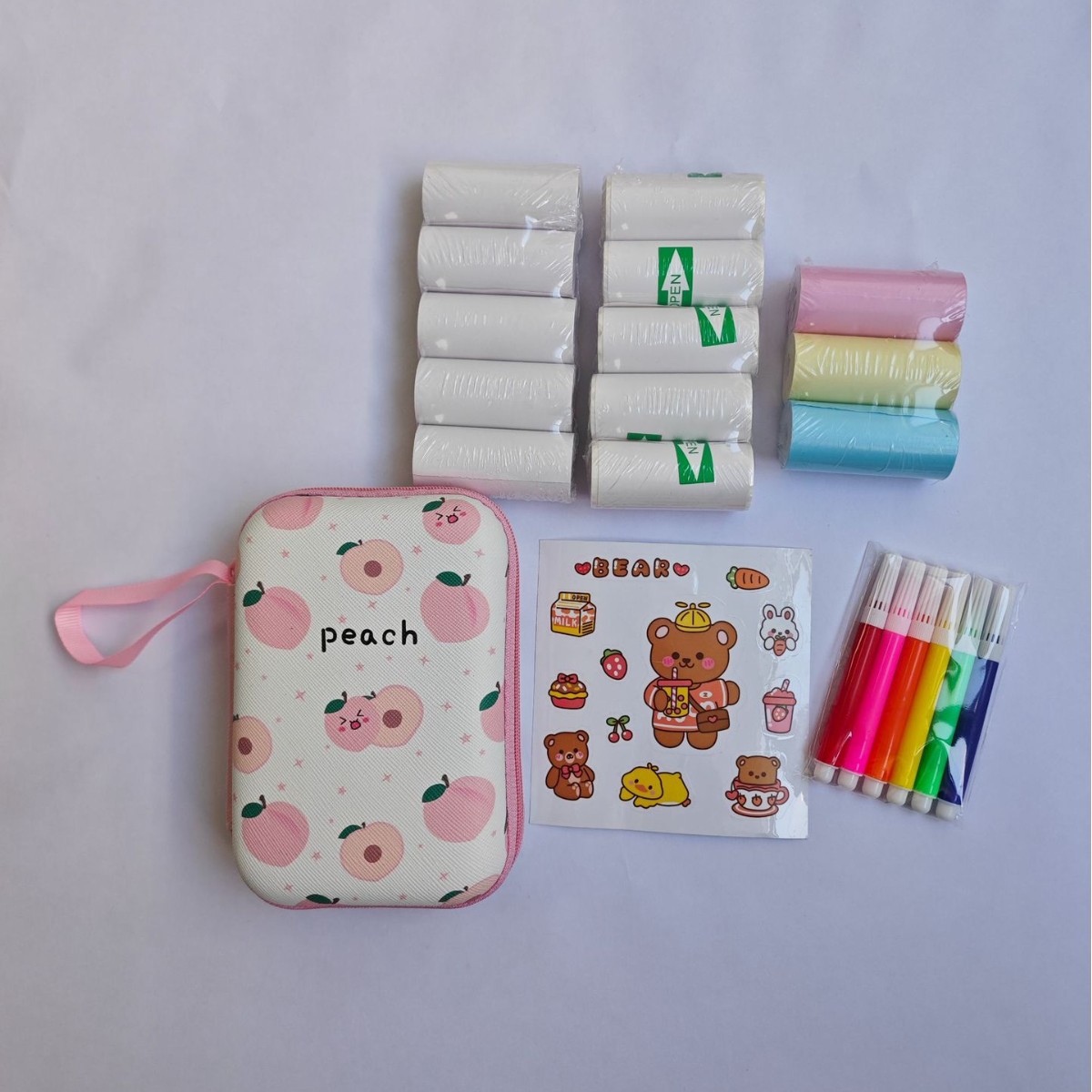 Mini impresora de papel térmico 57*25mm, etiqueta autoadhesiva, papel colorido, papel para recibos de caja registradora, papel para imprimir etiquetas