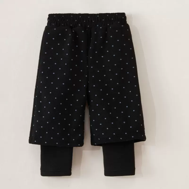 韩版25女童假两件长裤灯芯绒加绒加厚冬季新款女宝宝时髦裤子休闲