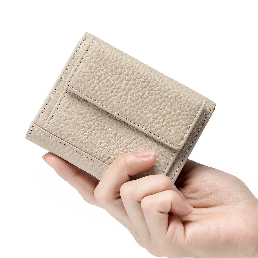 Small design short wallet, fashionable Japanese shoulder bag, card holder, genuine leather