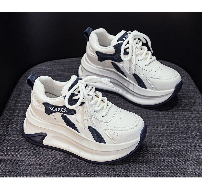 Giày sneaker nữ đế dày tăng chiều cao phong cách A-Gan mới thu đông 2025 — M2918 màu xám, M2918 màu vàng, M2918 màu xanh chi tiết 20