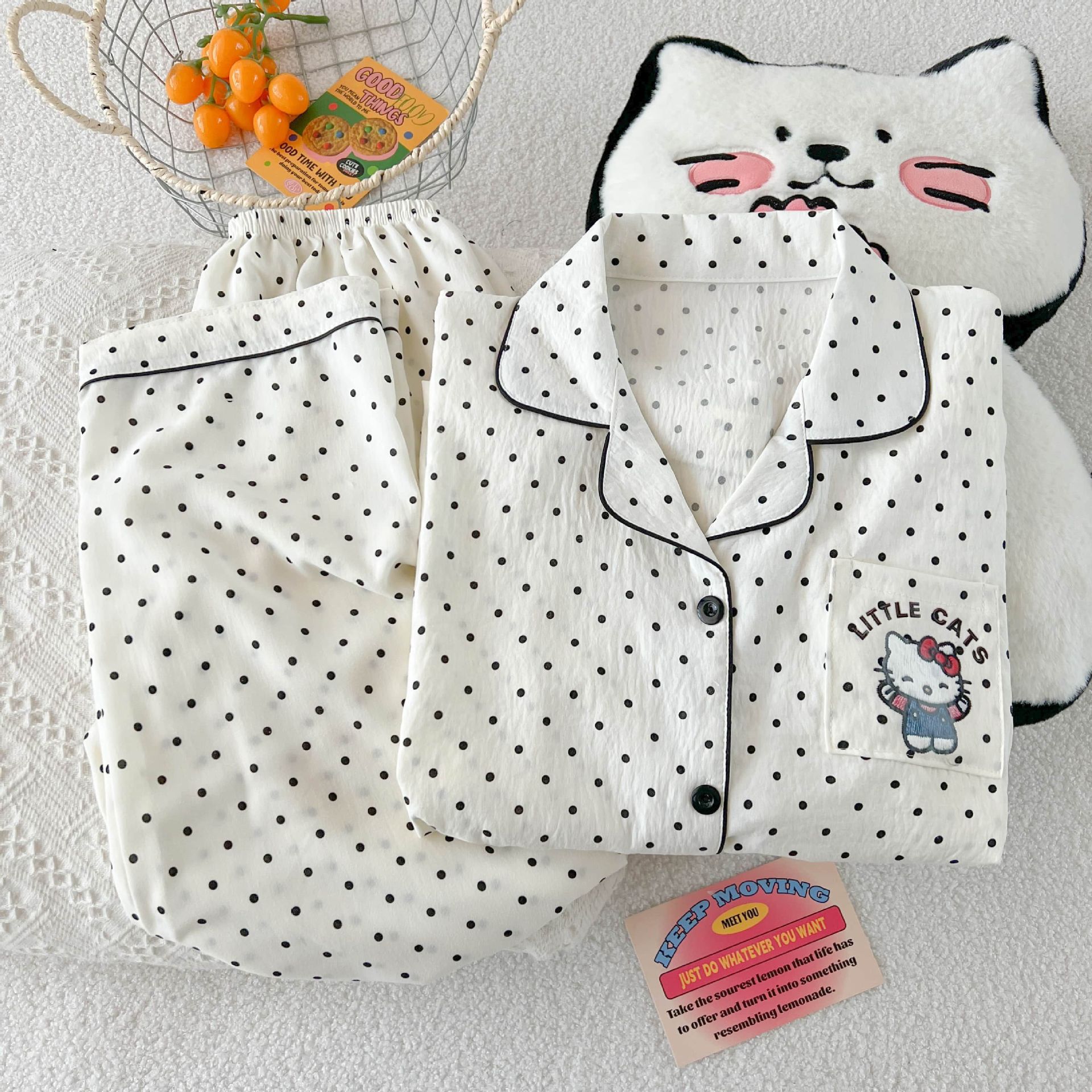 Al por mayor transfronterizo primavera y otoño 2026 nuevo pijama de mujer dibujos animados nubes dulces cardigan de algodón mangas largas pantalones largos cubierta de ropa para el hogar image 32